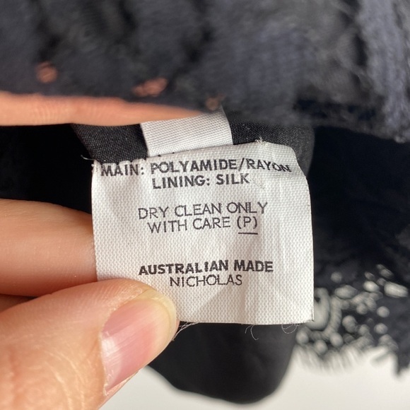 Nicholas Black Lace Cocktail Mini Dress Homecoming Sweetheart Neckline Short - Picture 6 of 10